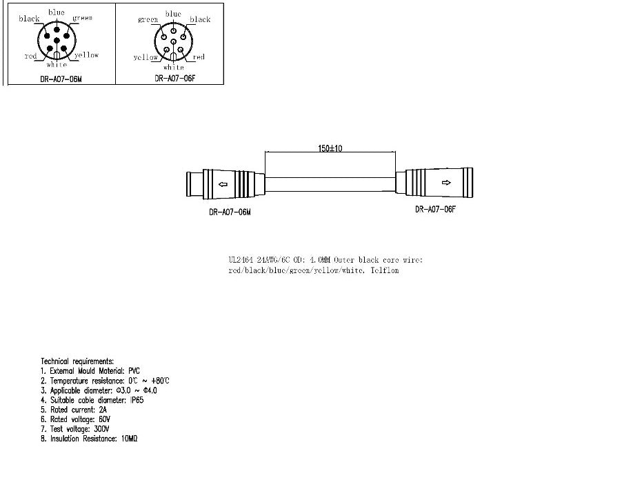 M7 Small PVC 6 Pin IP65 Mini Male and Female Waterproof Cable Connector Plug for eBikes and Scooters