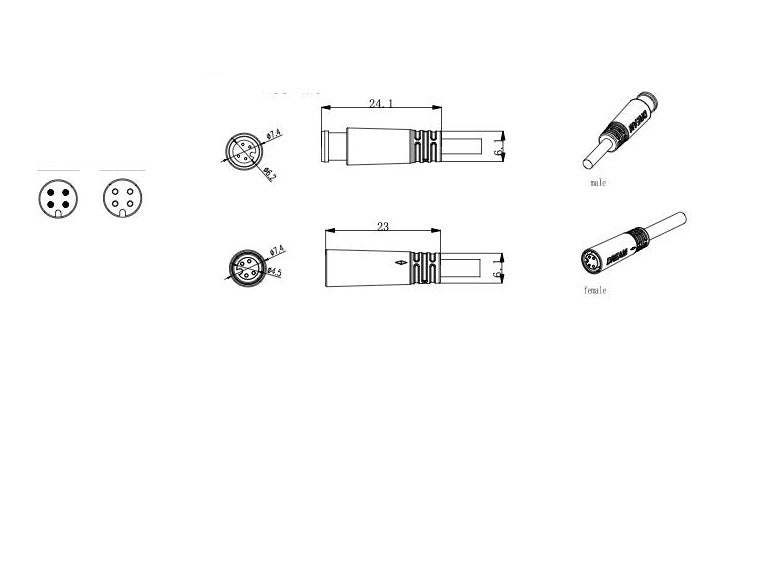 M9 Small PVC 4 Pin IP65 Mini Male and Female Waterproof Cable Connector Plug for Xiaomi Kick Scooters