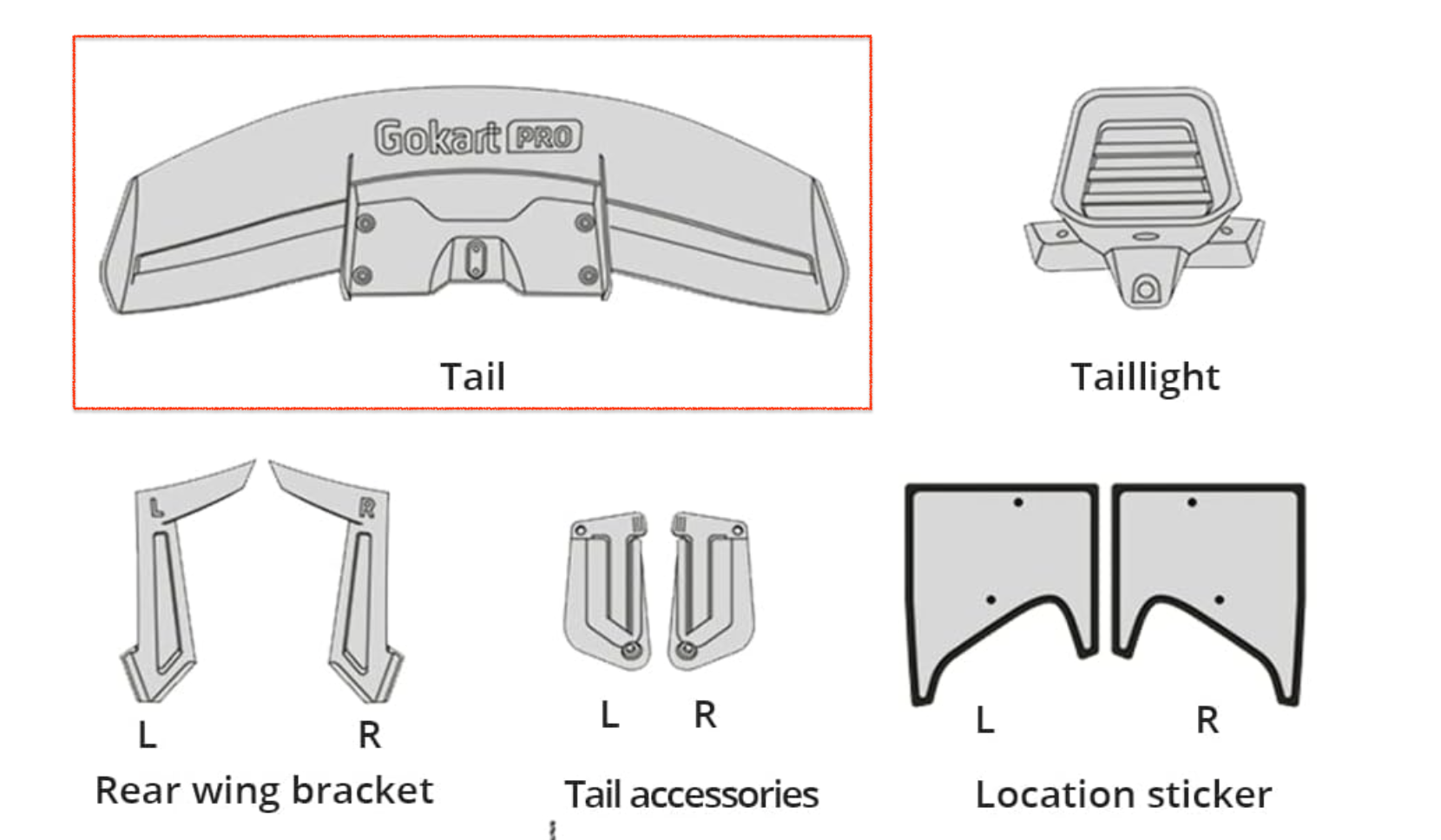Replacement Original Spoiler for Gokart Pro