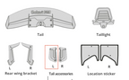 Tail wing fixed seat accessory kit for Gokart Pro (Left)