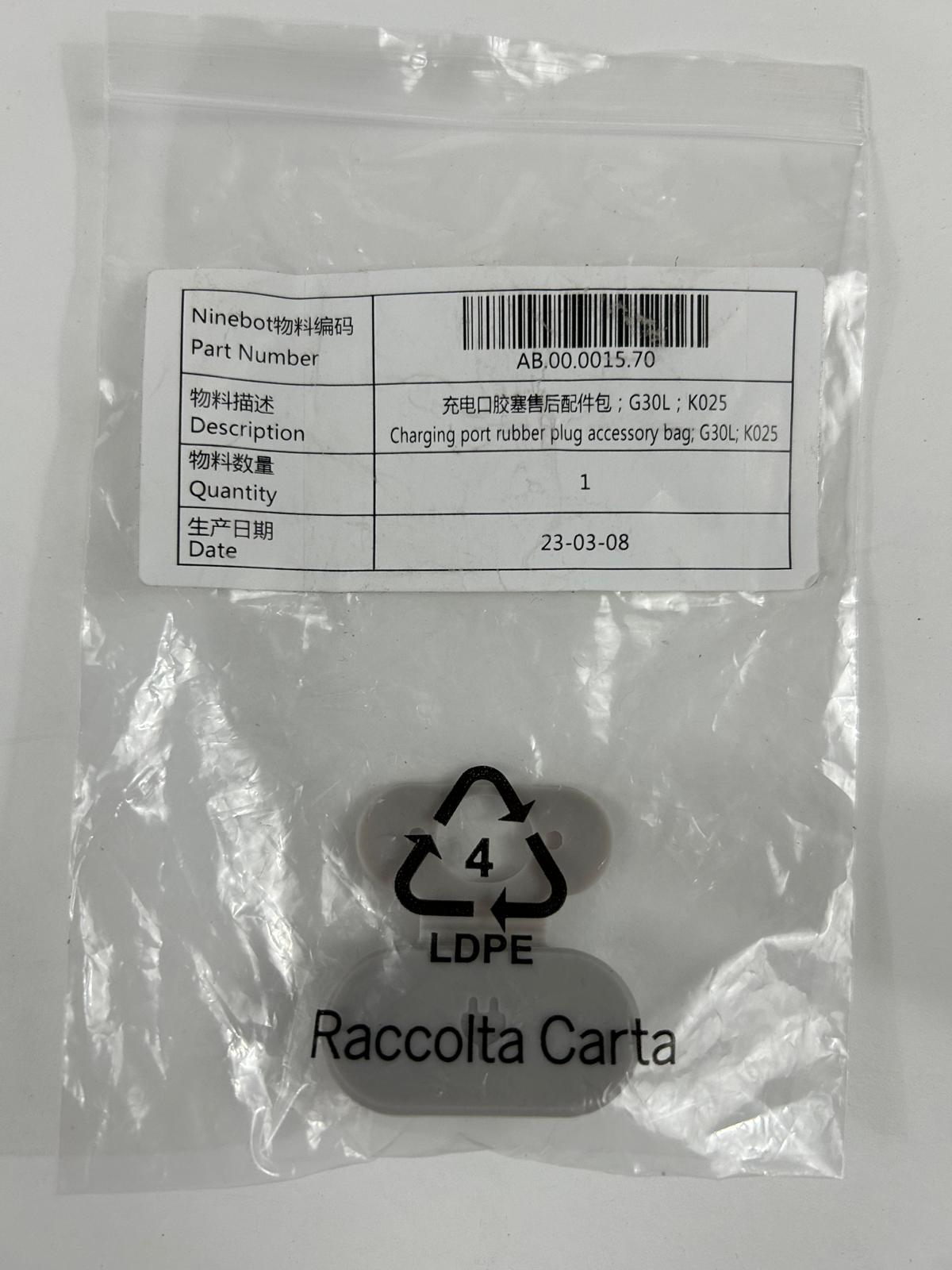 Charging port rubber plug for Ninebot G30LP