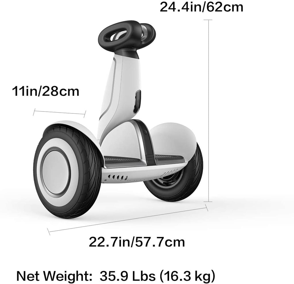 Segway Ninebot S-Plus Smart Self-Balancing Electric Scooter With Intelligent Lighting And Battery System, Remote Control And Auto-Following Mode, White
