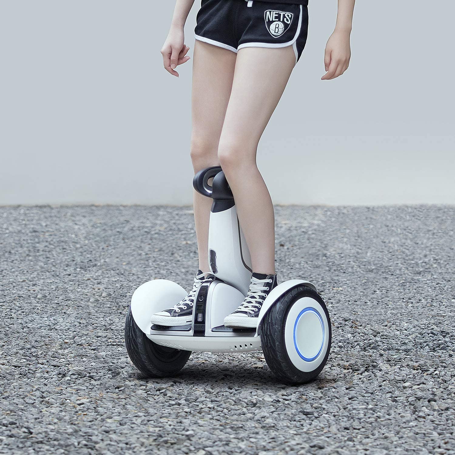 Segway Ninebot S-Plus Smart Self-Balancing Electric Scooter With Intelligent Lighting And Battery System, Remote Control And Auto-Following Mode, White