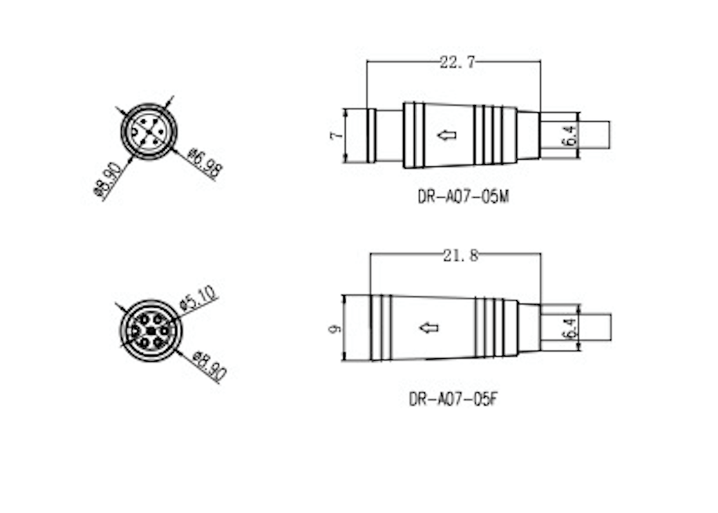 Spare Part - M7 Small PVC 4 Pin IP65 Mini Male And Female Waterproof Cable Connector Plug For Ninebot Kick Scooters