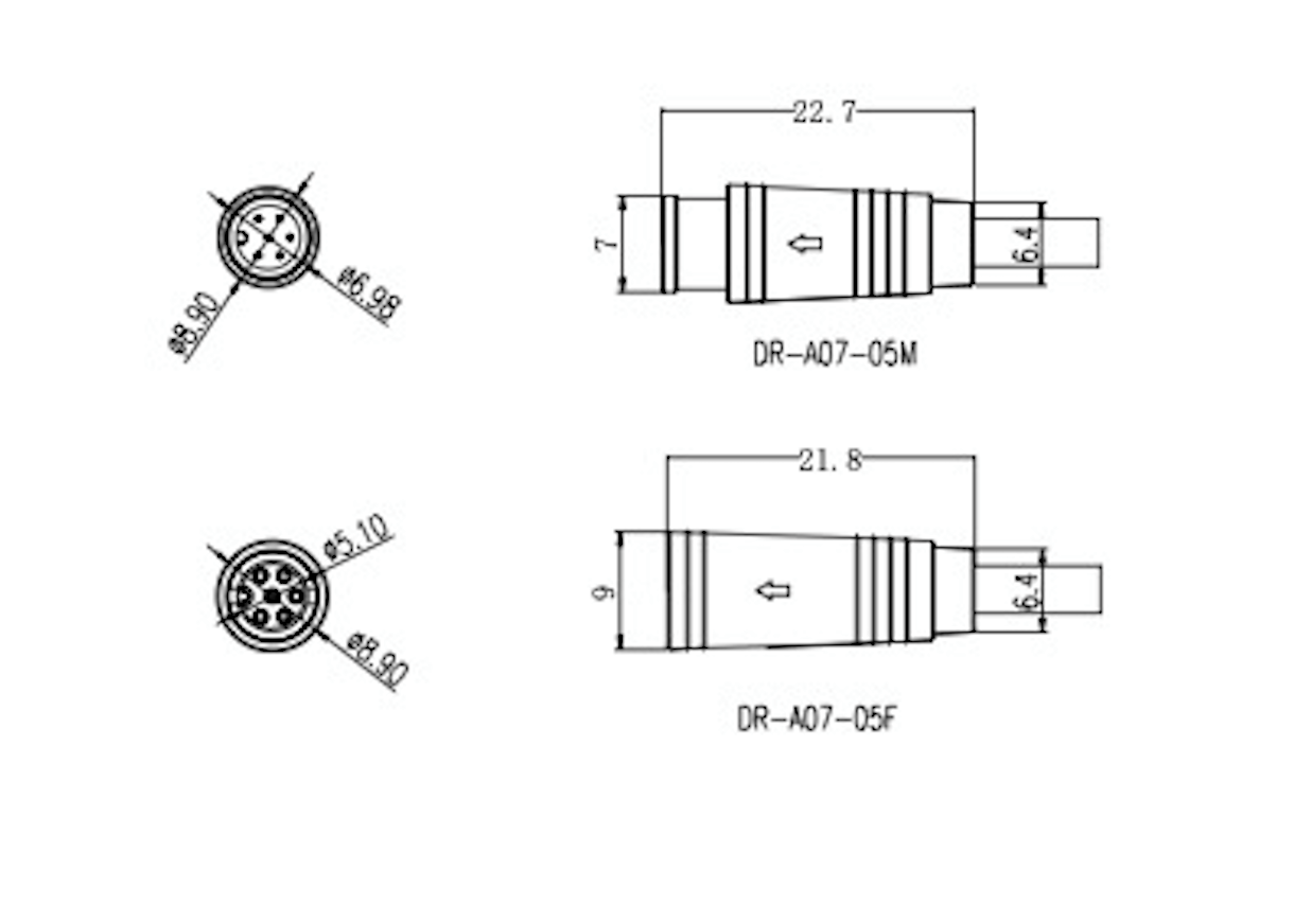 Spare Part - M7 Small PVC 4 Pin IP65 Mini Male And Female Waterproof Cable Connector Plug For Ninebot Kick Scooters